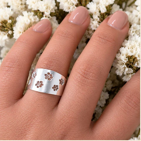 Anillo Ajustable Plata 925 · Huellas Dog Lover