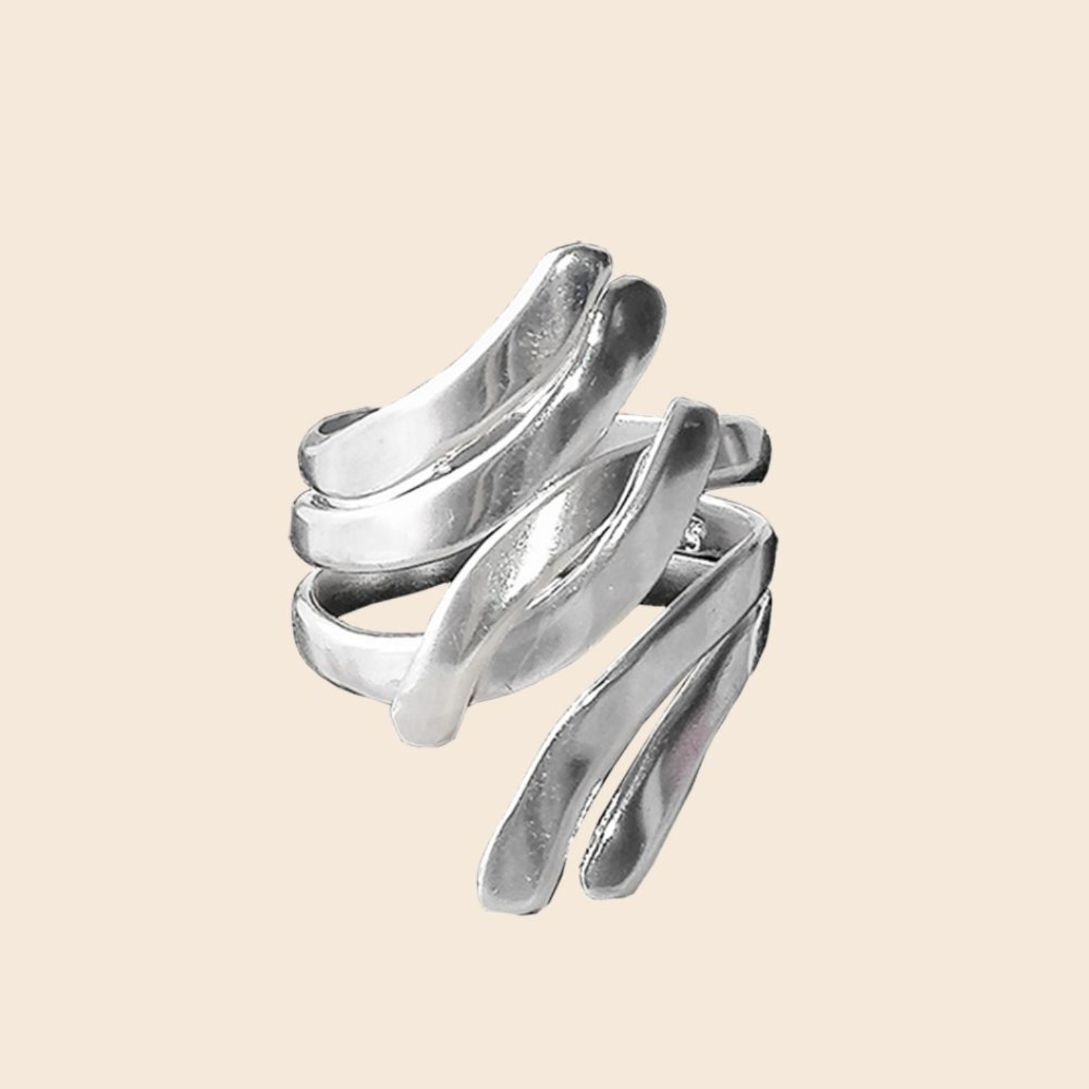 Anillo Ajustable Plata 925 · Entrelazado