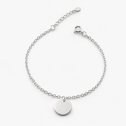 Pulsera De Plata con Medalla Personalizable