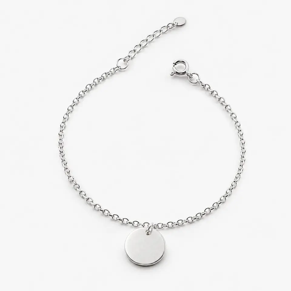 Pulsera De Plata con Medalla Personalizable 2
