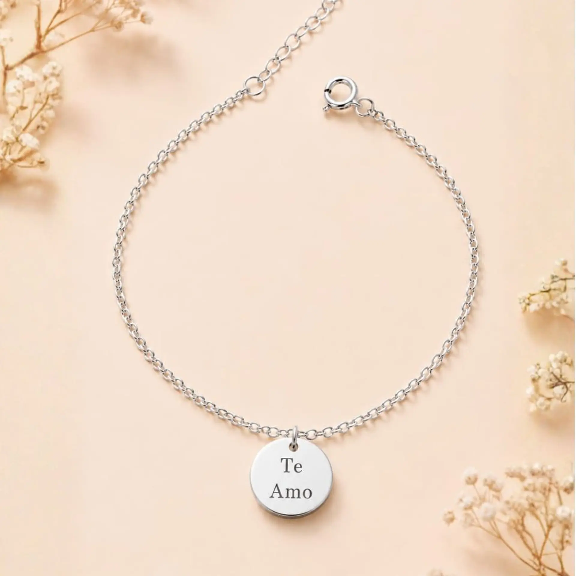 Pulsera De Plata con Medalla Personalizable 1