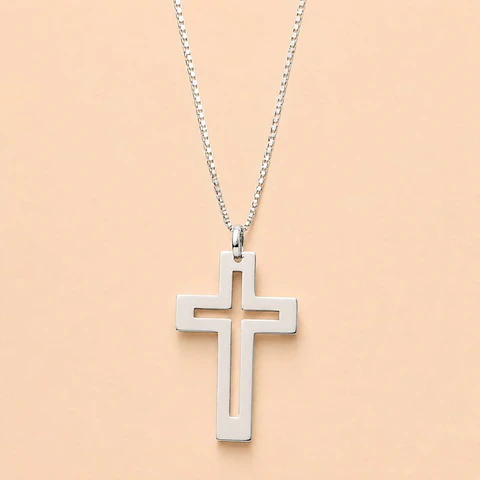 Collar Cruz Plata 925 · Colgante Cruz Moderna