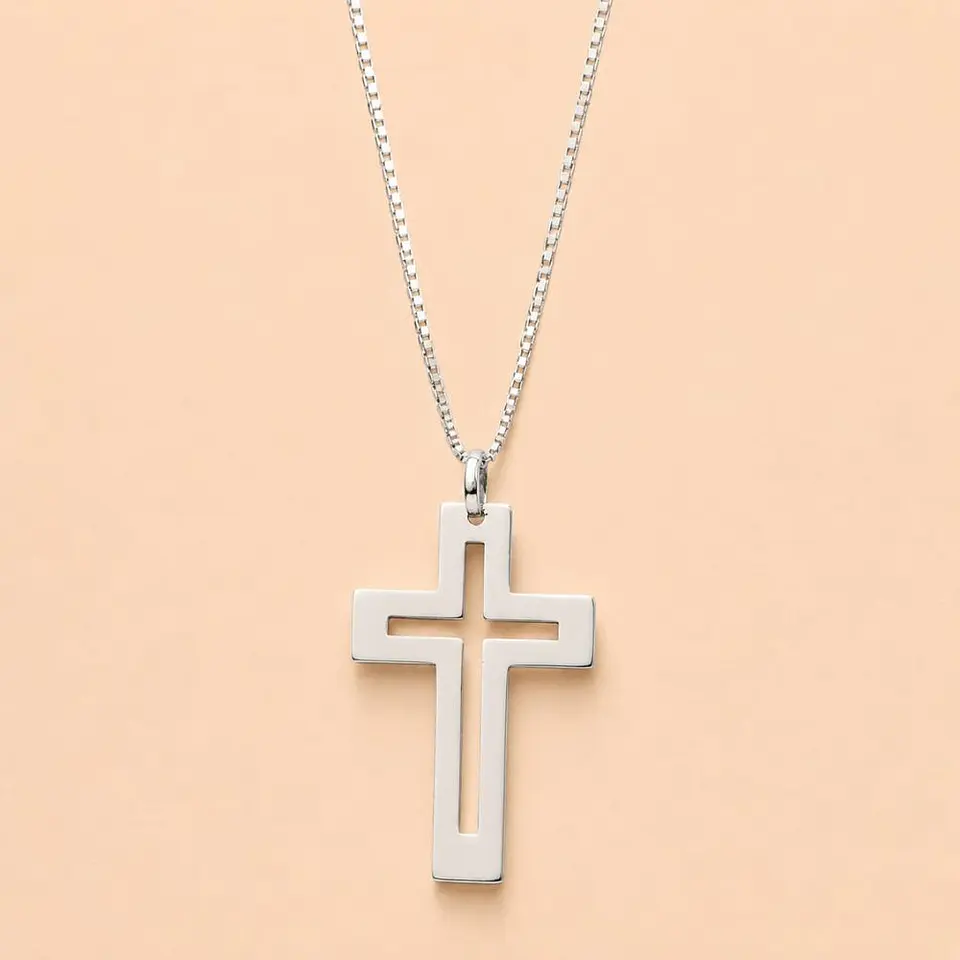 Collar Cruz Plata 925 · Colgante Cruz Moderna 1