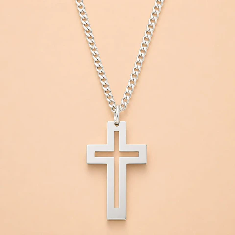 Collar Cruz Plata 925 · Colgante Cruz Moderna