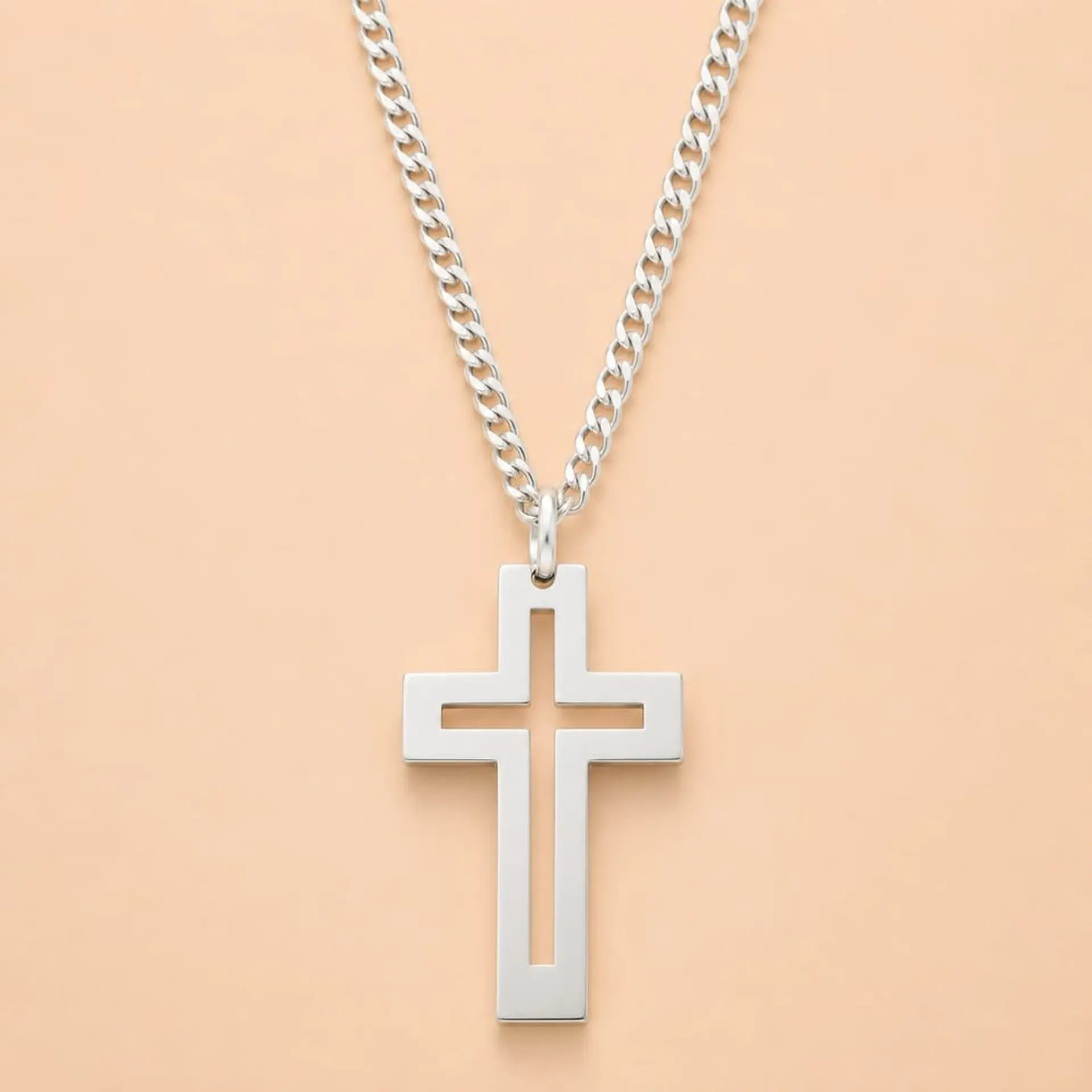 Collar Cruz Plata 925 · Colgante Cruz Moderna 2