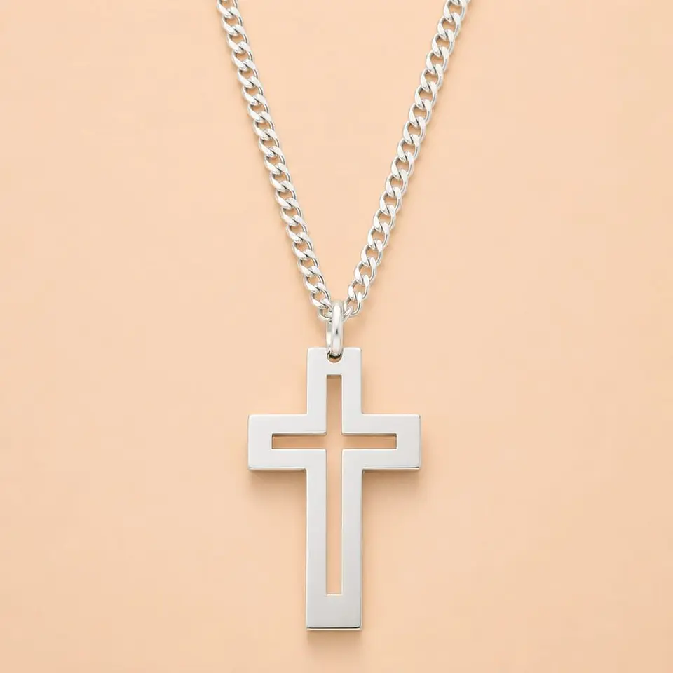 Collar Cruz Plata 925 · Colgante Cruz Moderna 2