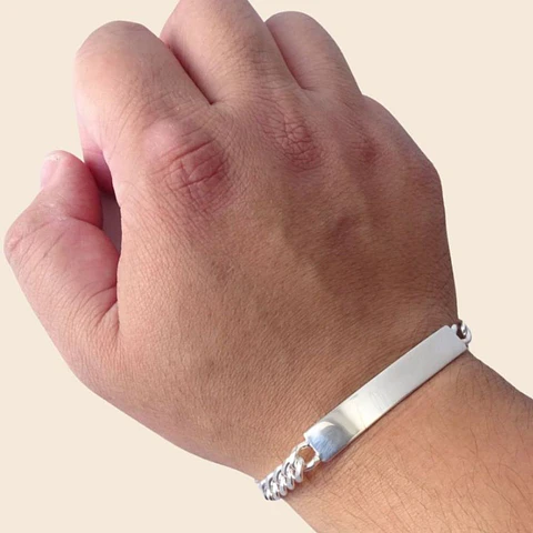 Pulsera Piocha Masculina Plata 925 Personalizable