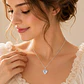 Collar Corazón Circón Cúbico Plata 925 · Cadena Singapur - Miniatura 1