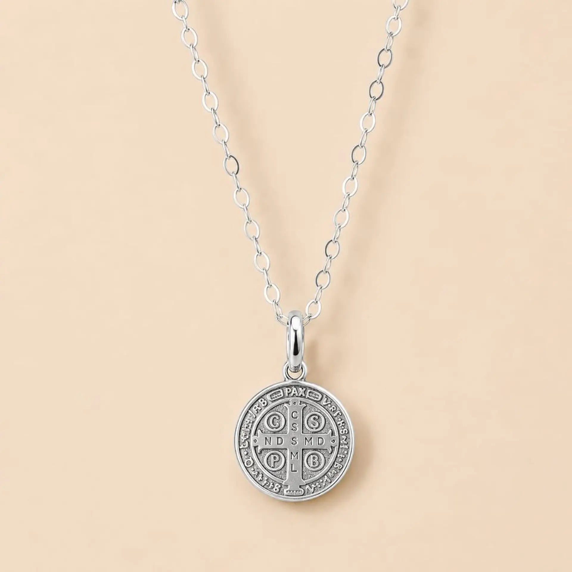 Collar Medalla San Benito · Plata 925 2