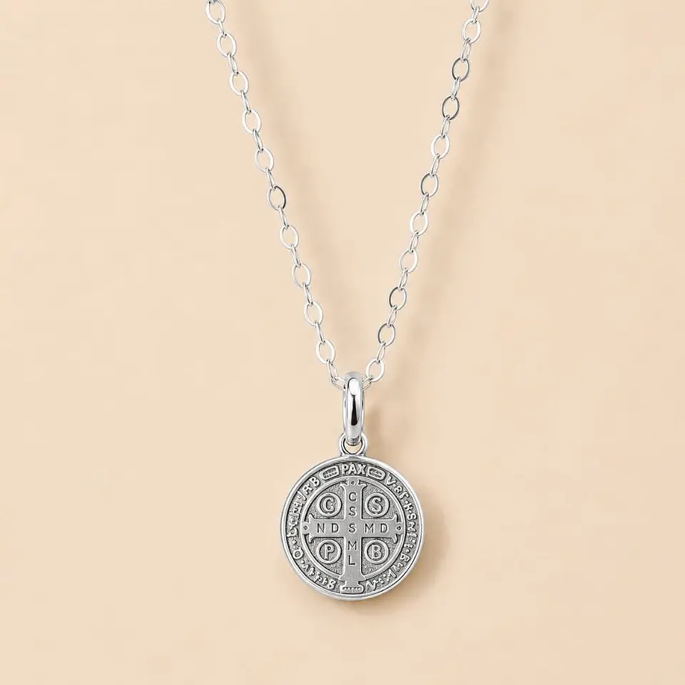 Collar Medalla San Benito · Plata 925 2