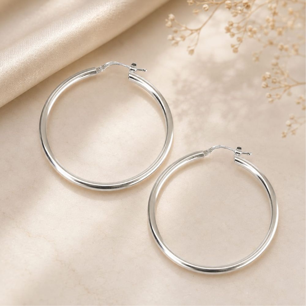 Argollas Gruesas Plata 925 · 30 MM