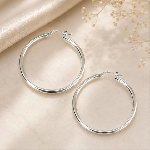 Argollas Gruesas Plata 925 · 30 MM