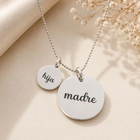 Collar Doble Colgante Plata 925 · Personalizable