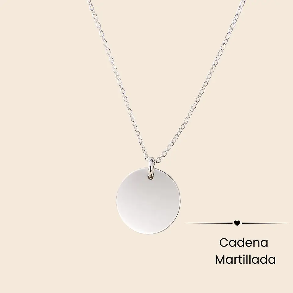 Collar Medalla Delicate 1.3 cm Personalizable Plata 925 7
