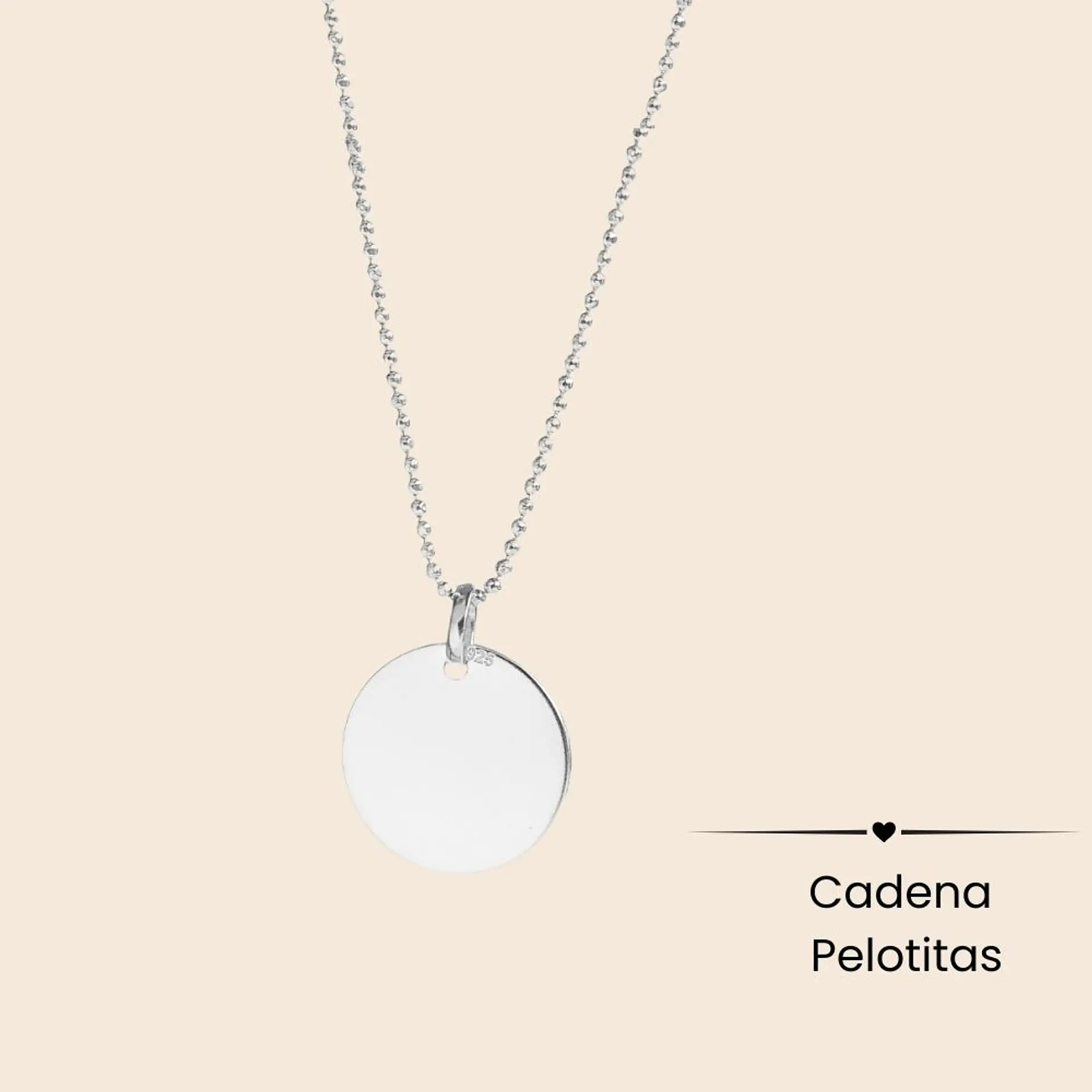 Collar Medalla Delicate 1.3 cm Personalizable Plata 925 1