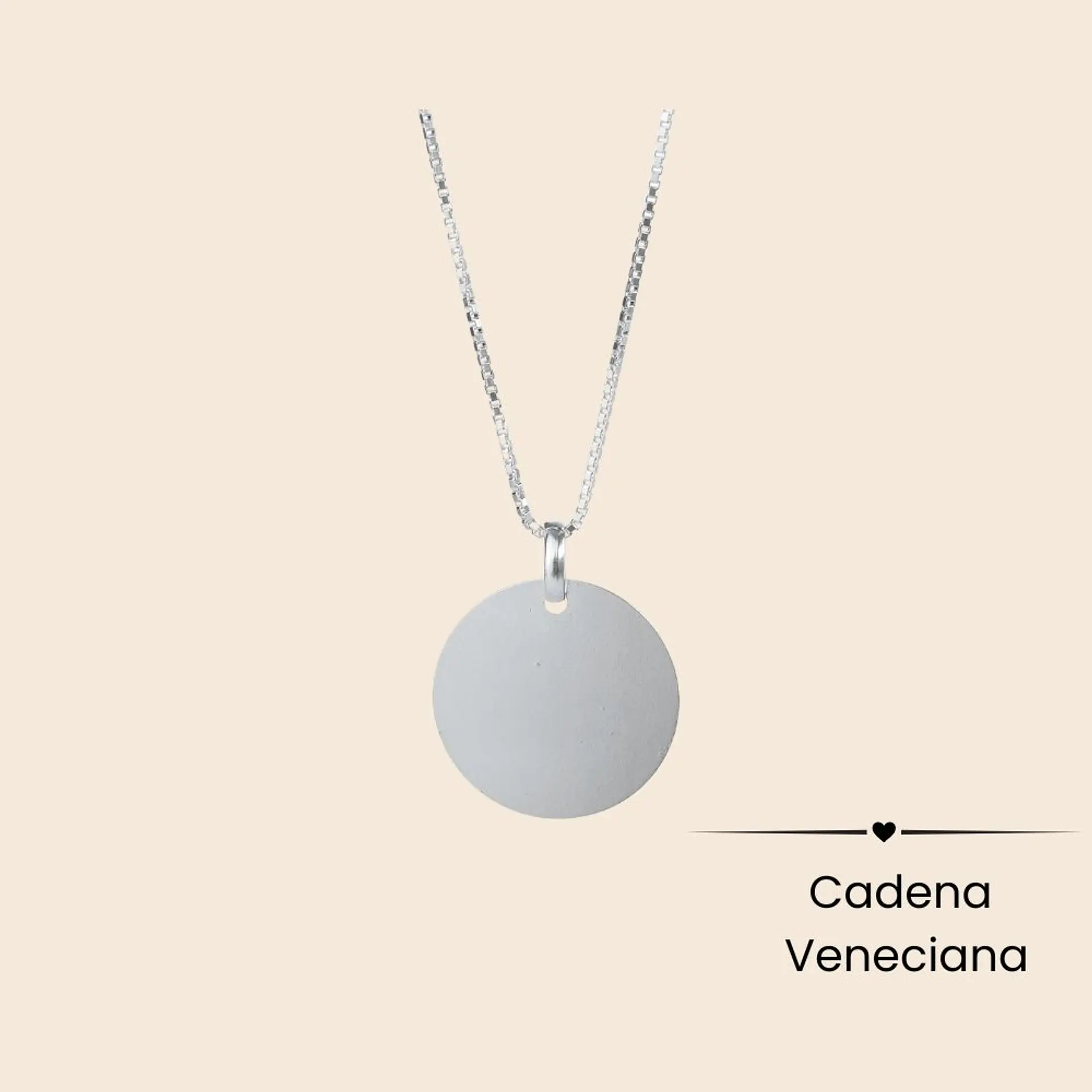 Collar Medalla Delicate 1.3 cm Personalizable Plata 925 9