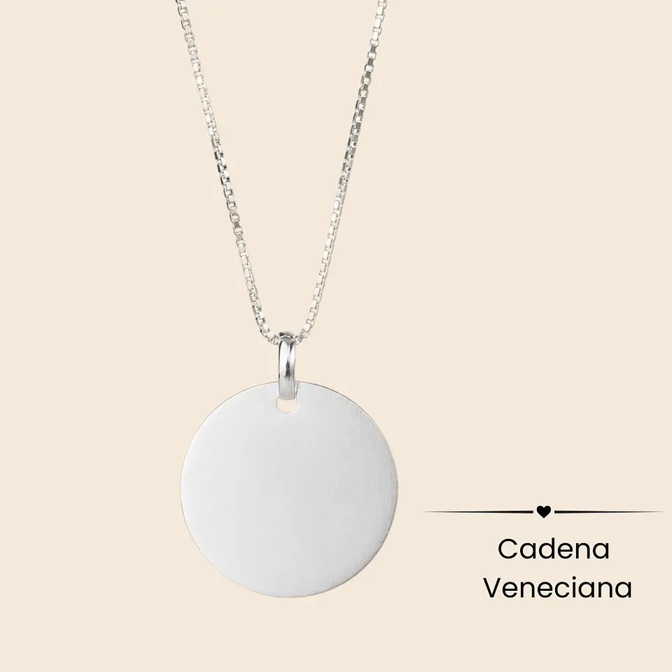 Collar Medalla Signature 2 cm Personalizable Plata 925 7