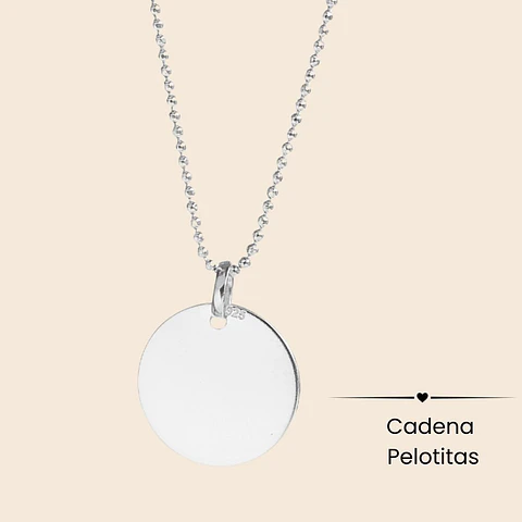 Collar Medalla Signature 2 cm Personalizable Plata 925