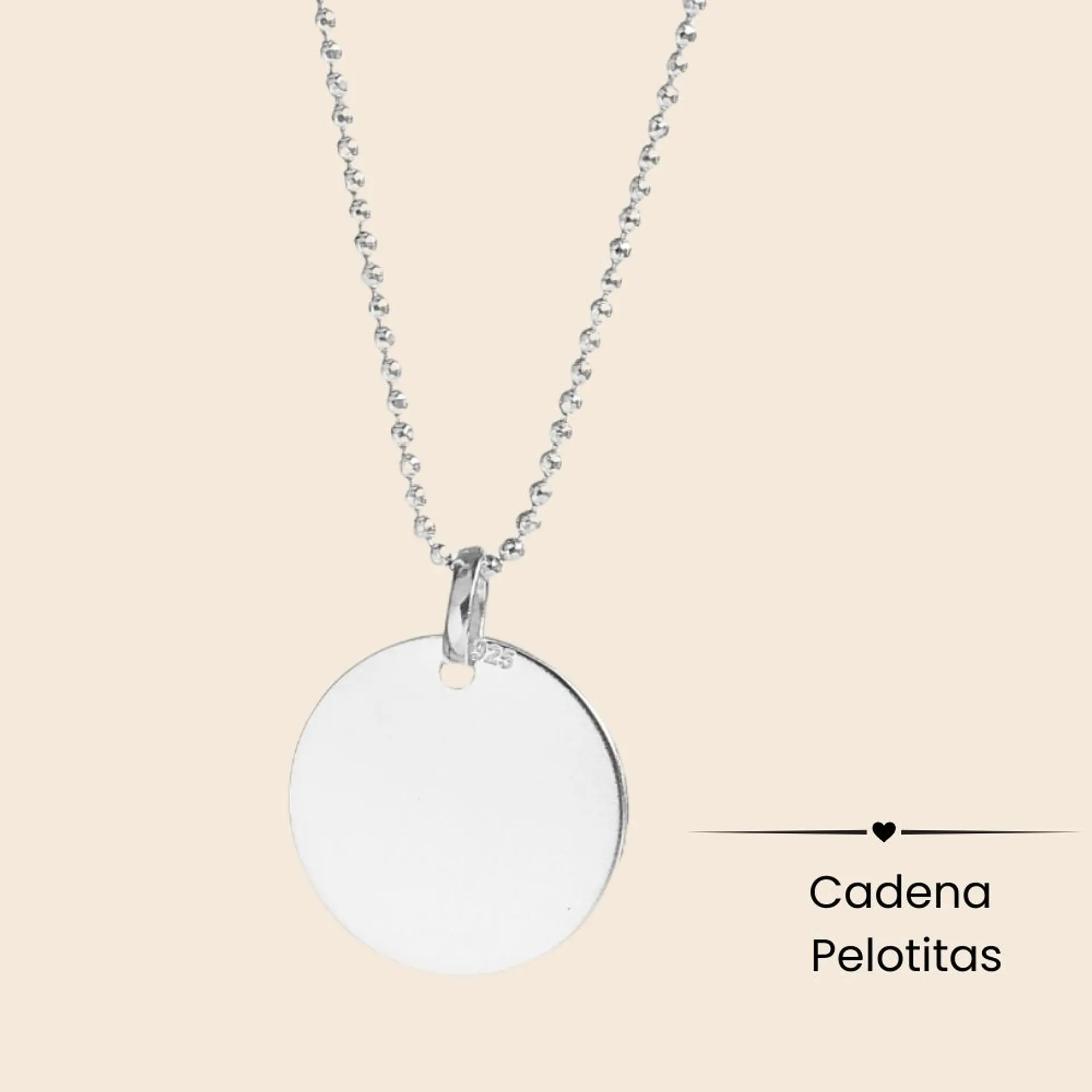 Collar Medalla Signature 2 cm Personalizable Plata 925 1