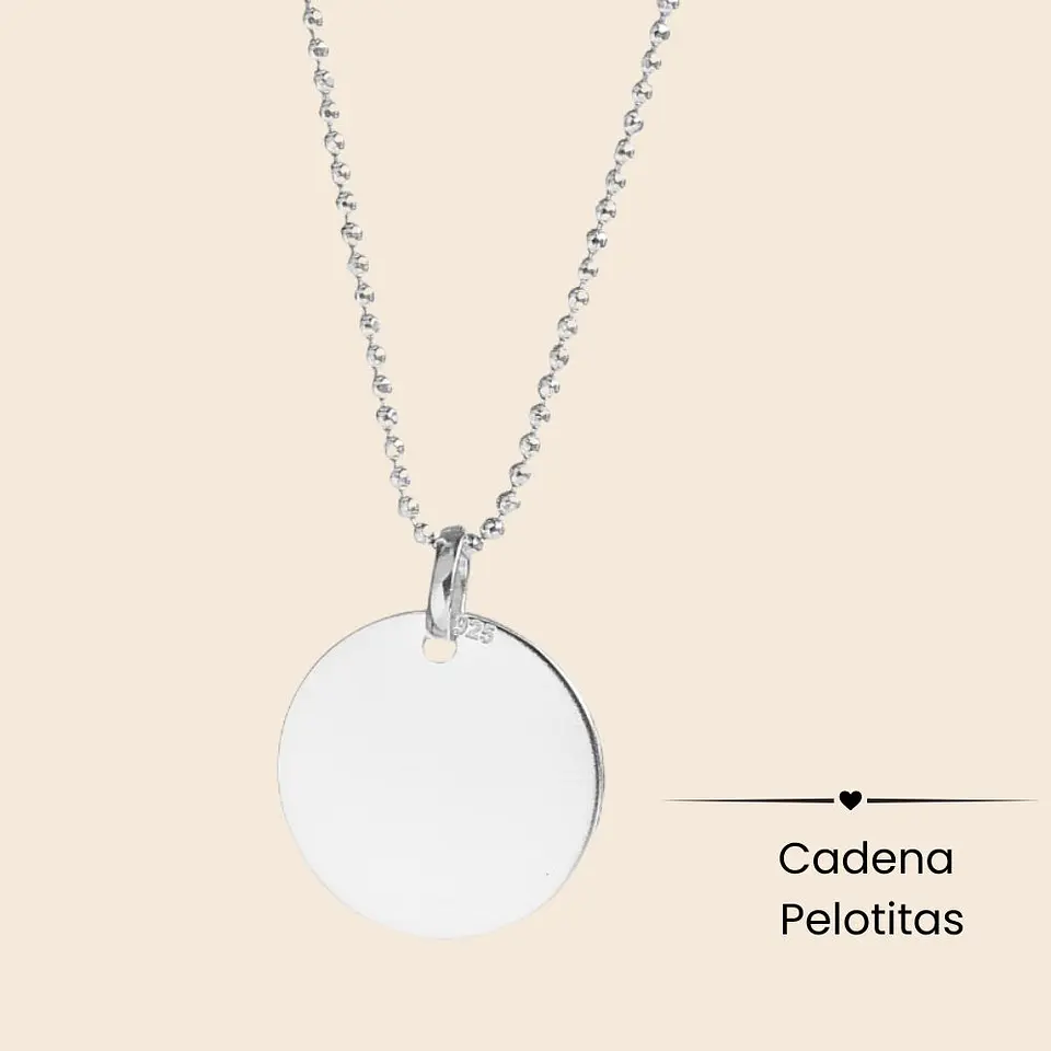 Collar Medalla Signature 2 cm Personalizable Plata 925 1
