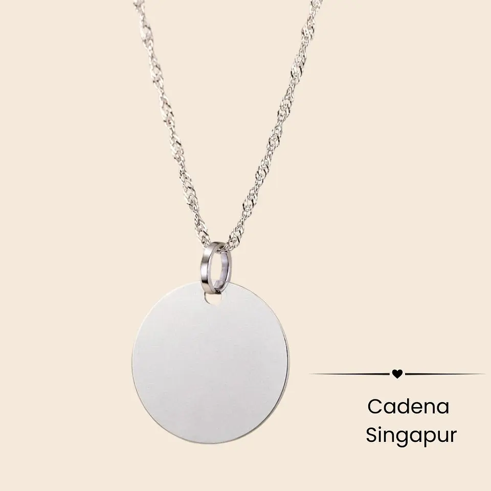 Collar Medalla Signature 2 cm Personalizable Plata 925 9