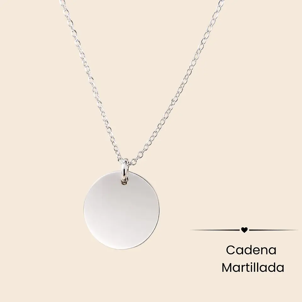 Collar Medalla Classic 1.5 cm Personalizable Plata 925 7