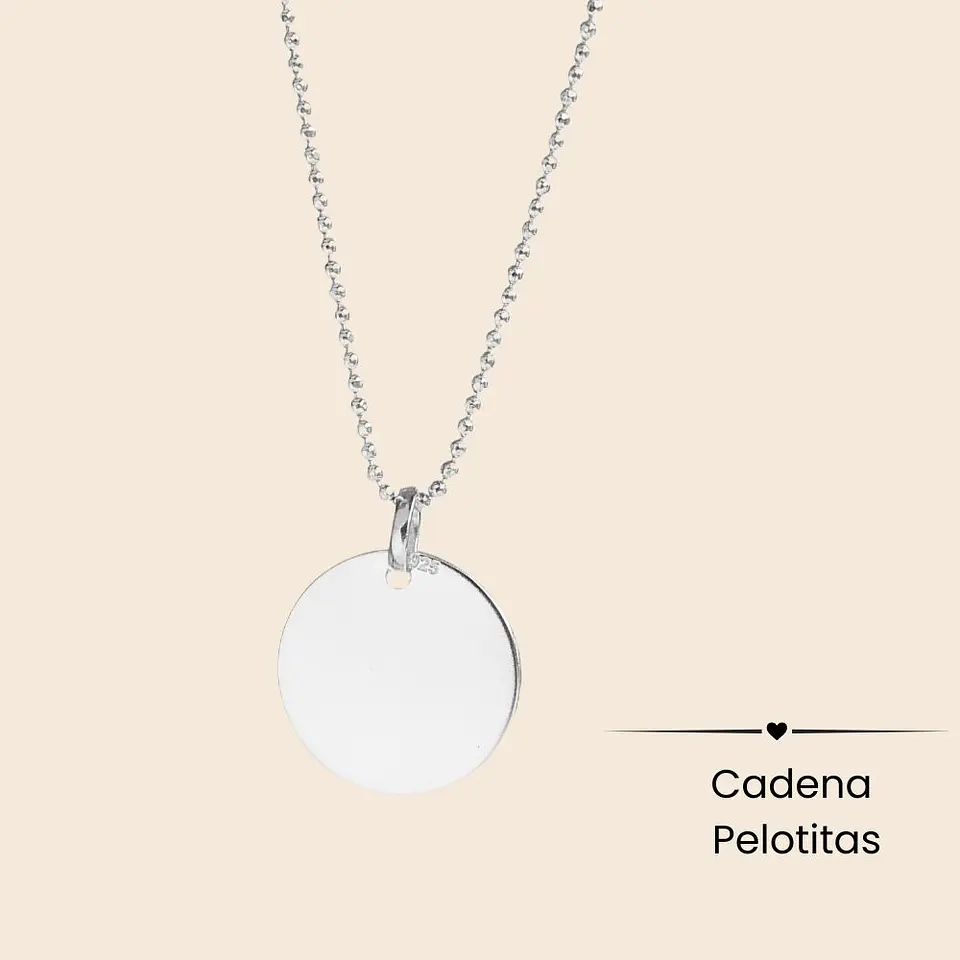 Collar Medalla Classic 1.5 cm Personalizable Plata 925 1