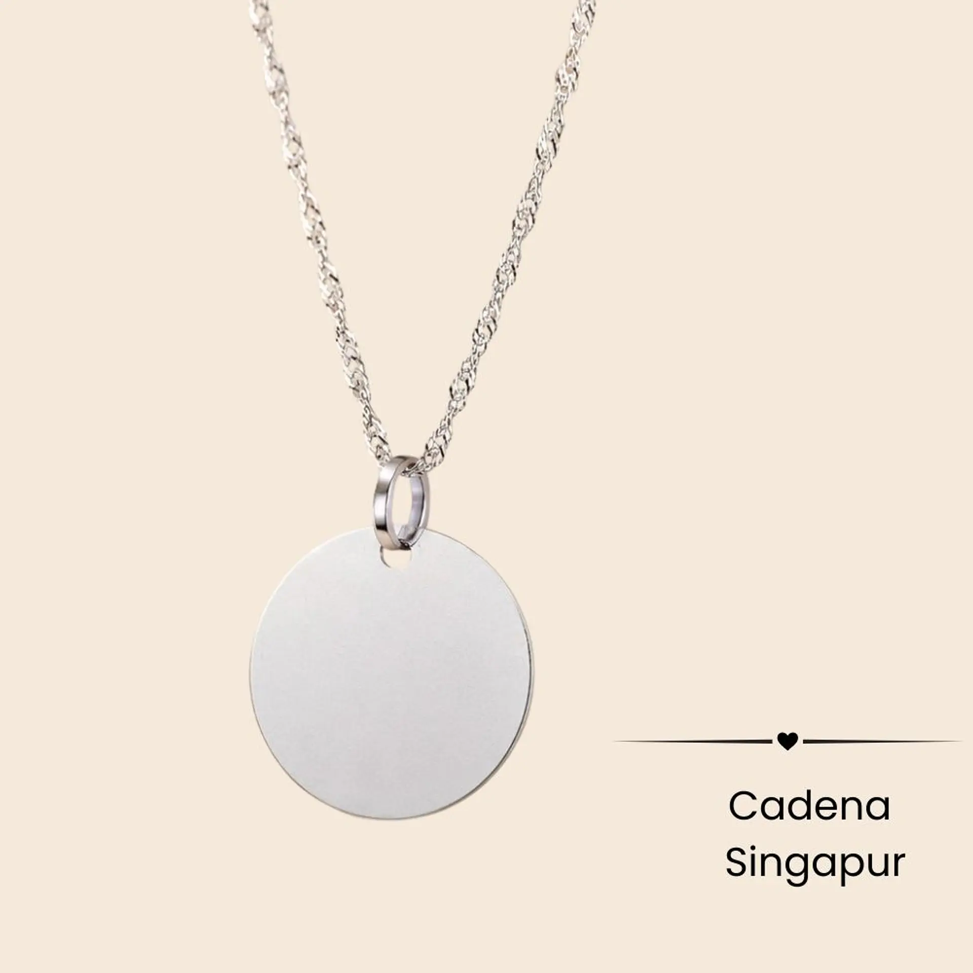 Collar Medalla Classic 1.5 cm Personalizable Plata 925 8