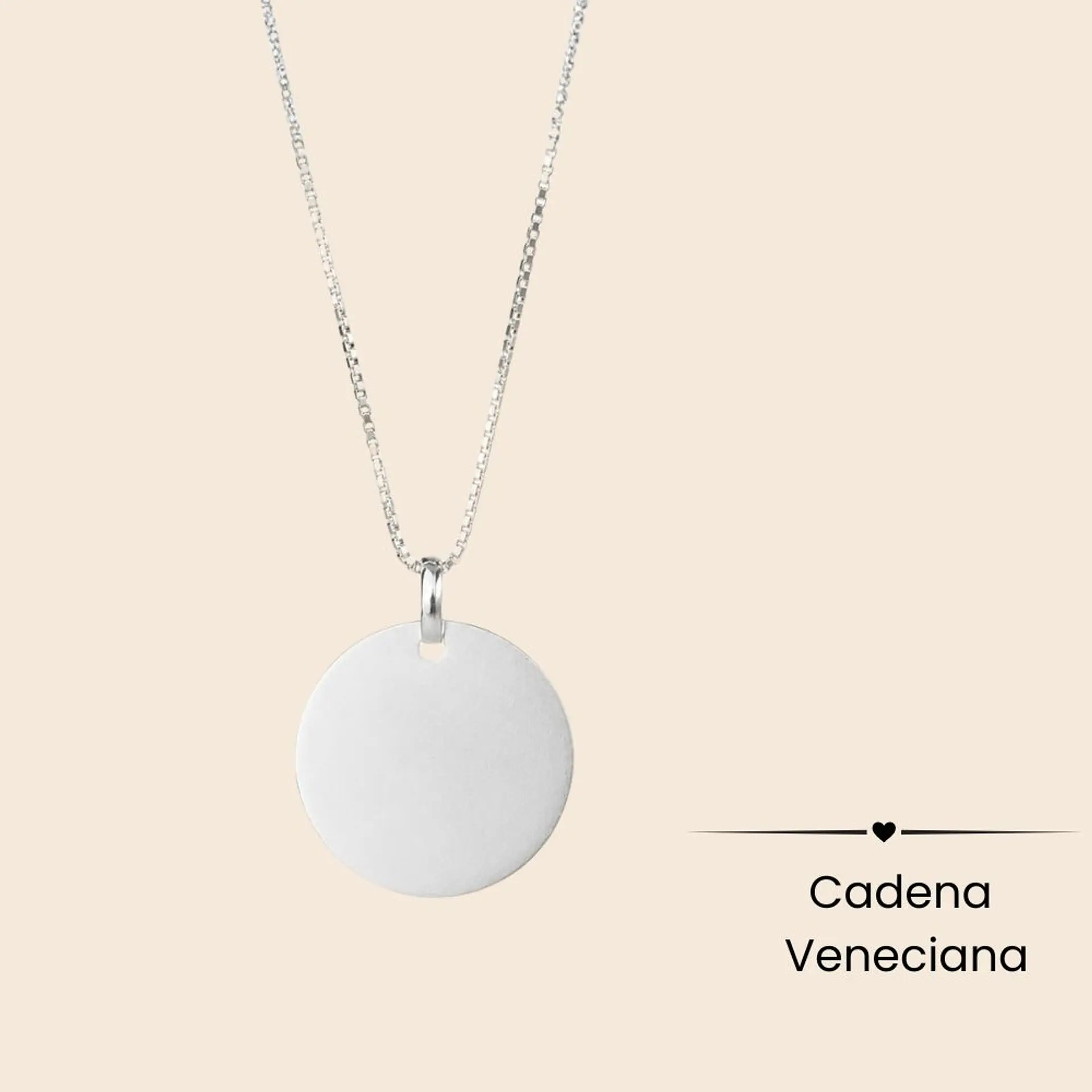 Collar Medalla Classic 1.5 cm Personalizable Plata 925 9