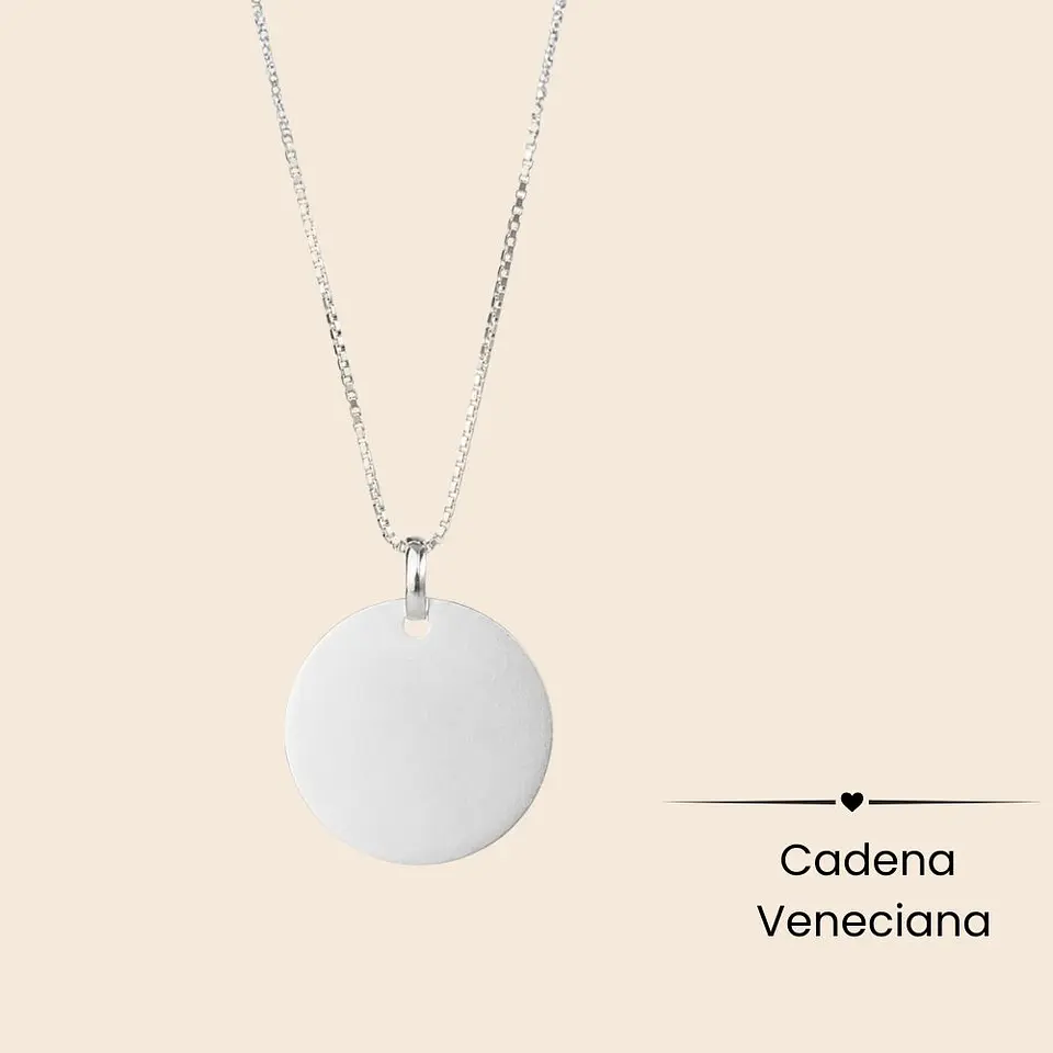 Collar Medalla Classic 1.5 cm Personalizable Plata 925 9