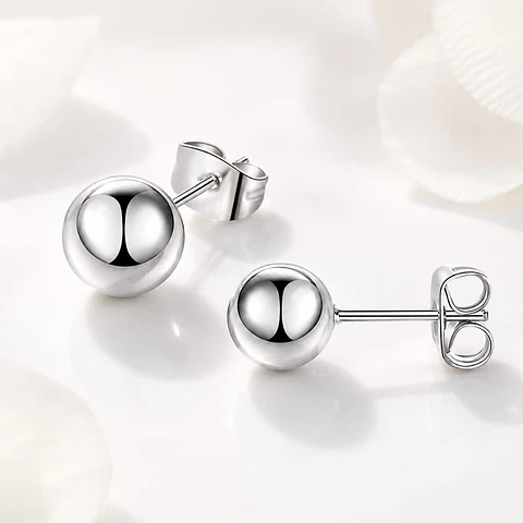 Aros Bolitas Plata 925 · 5 mm
