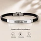 Pulsera Cuero y Acero Mujer Personalizable · Acero y Cuero - Miniatura 3