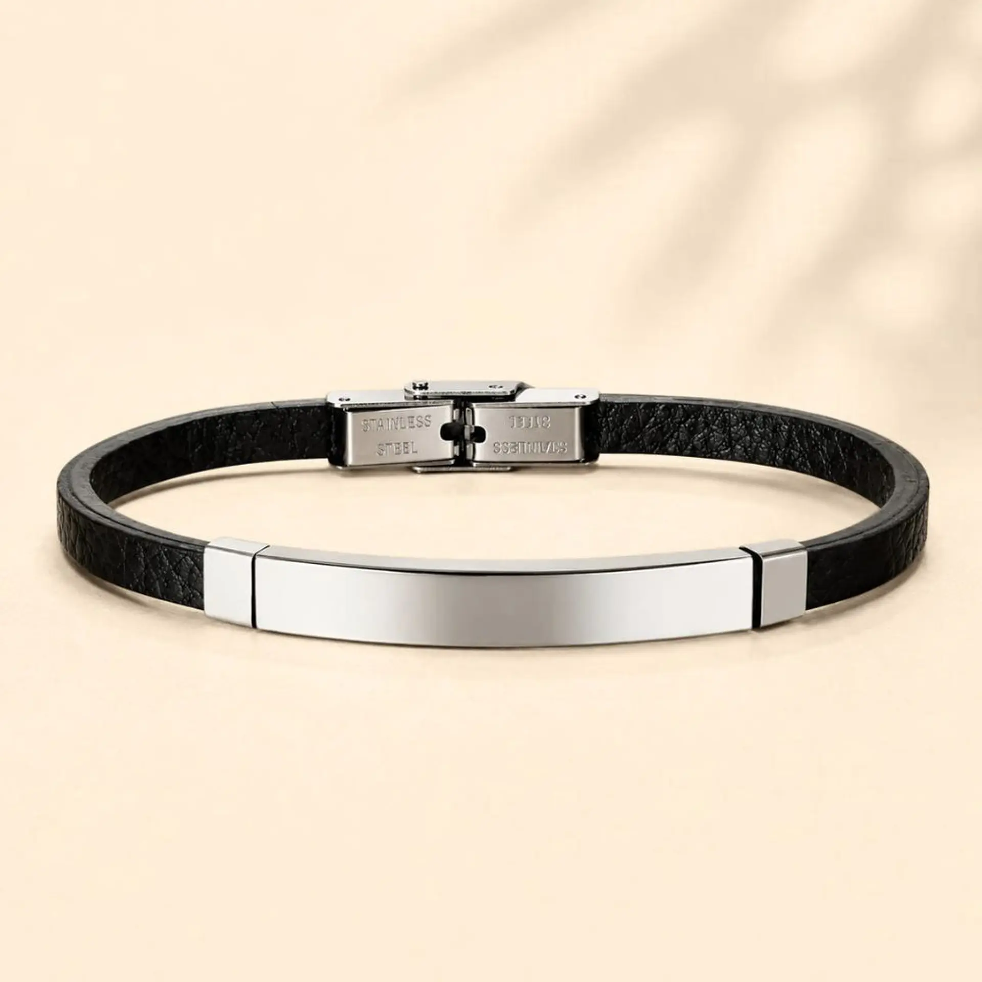 Pulsera Cuero y Acero Mujer Personalizable · Acero y Cuero 1