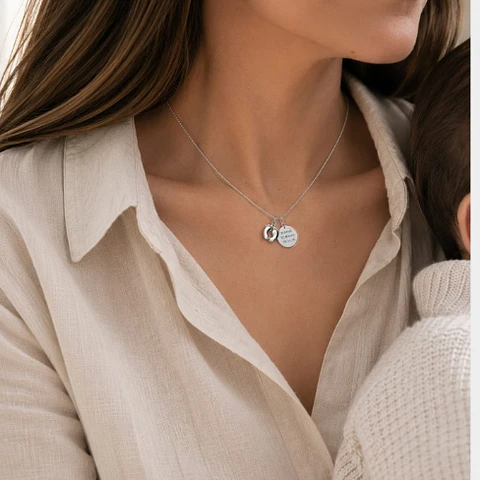 Collar Nacimiento Bebé Plata 925 · Personalizable