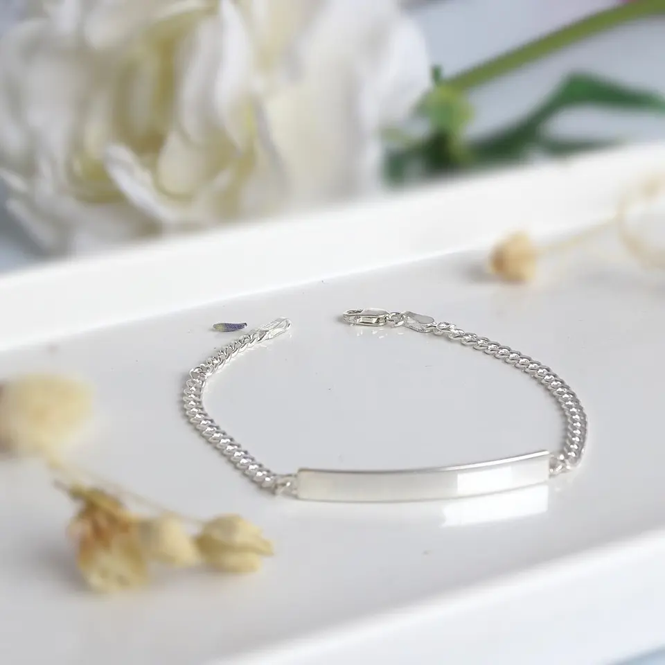 Pulsera Piocha De Plata Ley 925 Esclava Personalizado (unisex)- COPIA 3