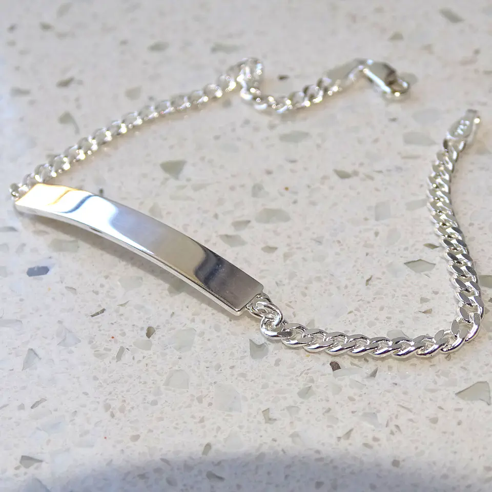 Pulsera Piocha De Plata Ley 925 Esclava Personalizado (unisex)- COPIA 5