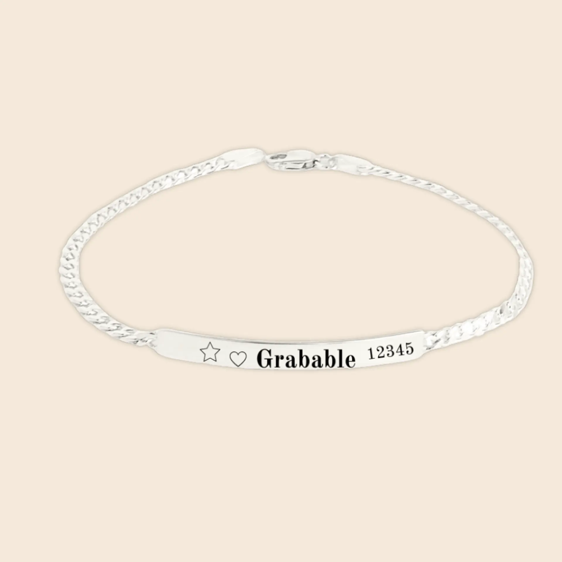 Pulsera Piocha De Plata Ley 925 Esclava Personalizado (unisex)- COPIA 1