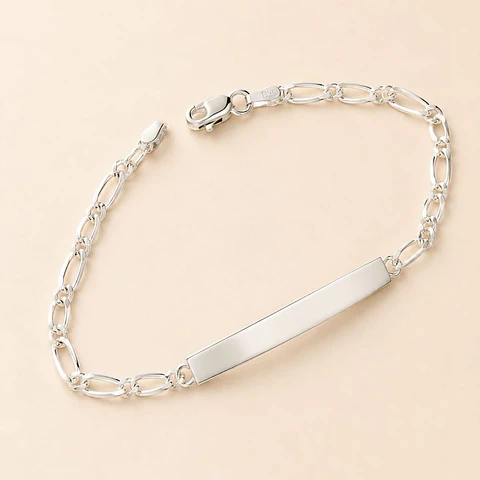 Pulsera Piocha Plata 925 · Figaro Personalizada
