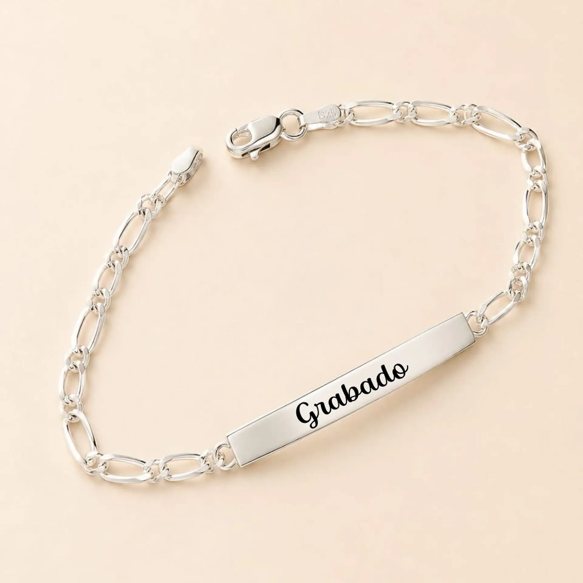 Pulsera Piocha Plata 925 · Figaro Personalizada 2