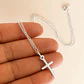 Collar Cruz Plata 925 · Cadena Martillada - Miniatura 2