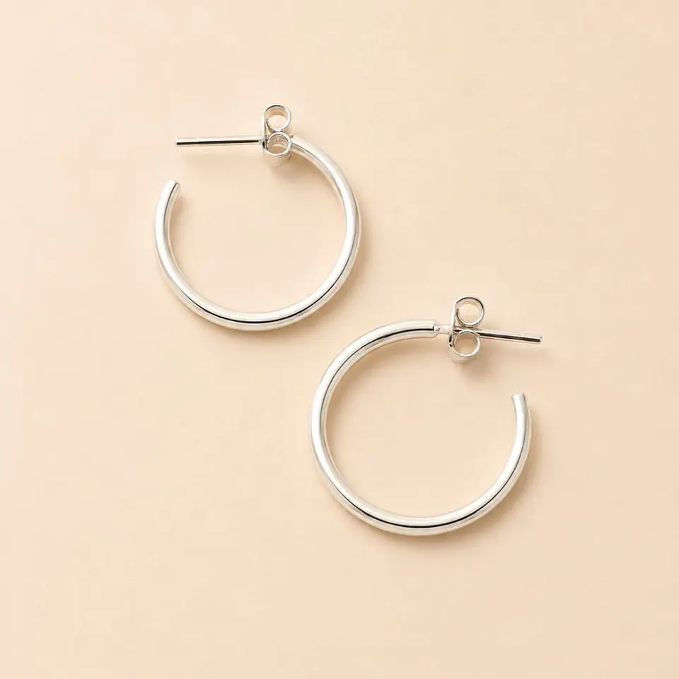 Argollas Lisas Abiertas Plata 925 · 20 MM 1