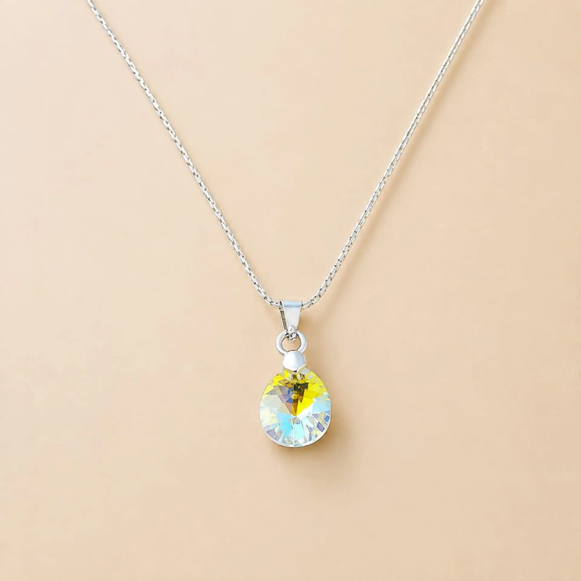 Collar Gota Cristal Aurora Boreal · Plata 925 1