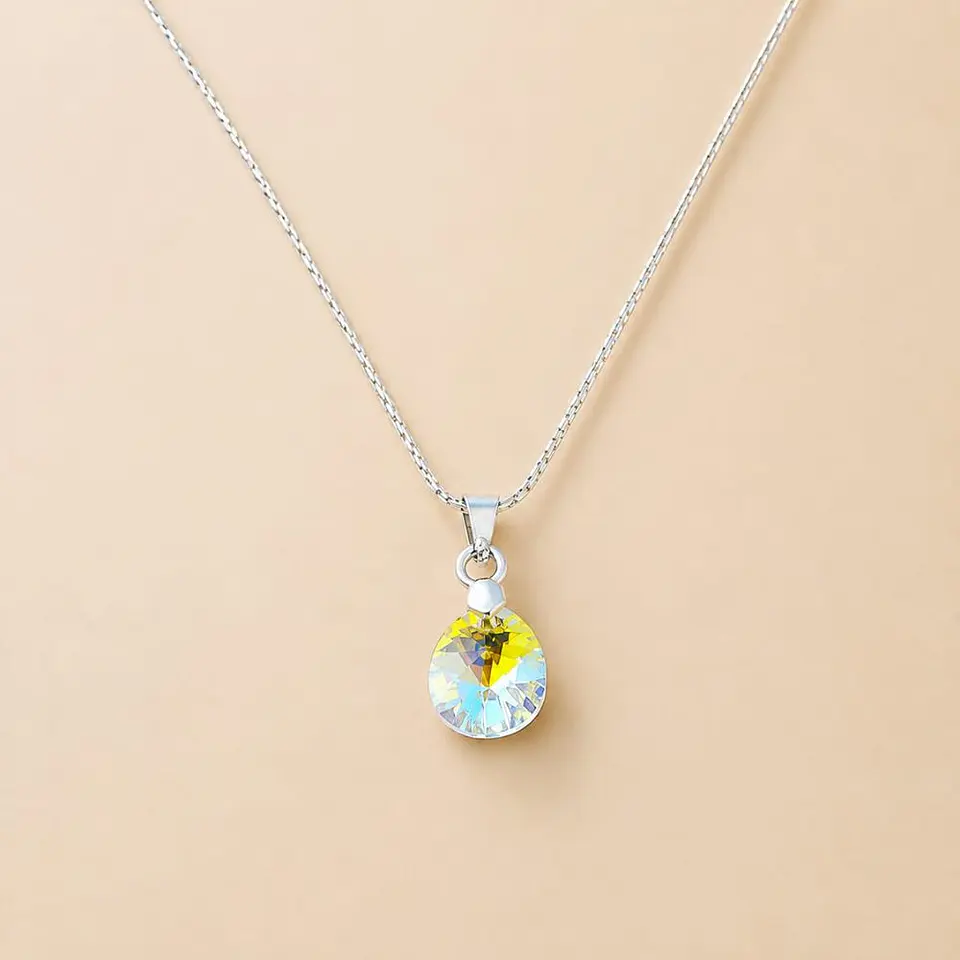 Collar Gota Cristal Aurora Boreal · Plata 925 1