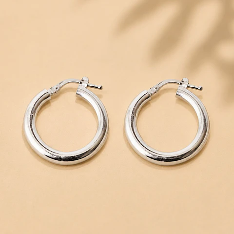 Argollas Gruesas Plata 925 · 20 MM