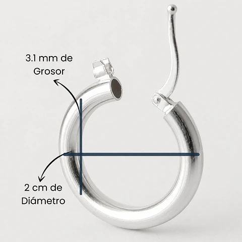 Argollas Gruesas Plata 925 · 20 MM