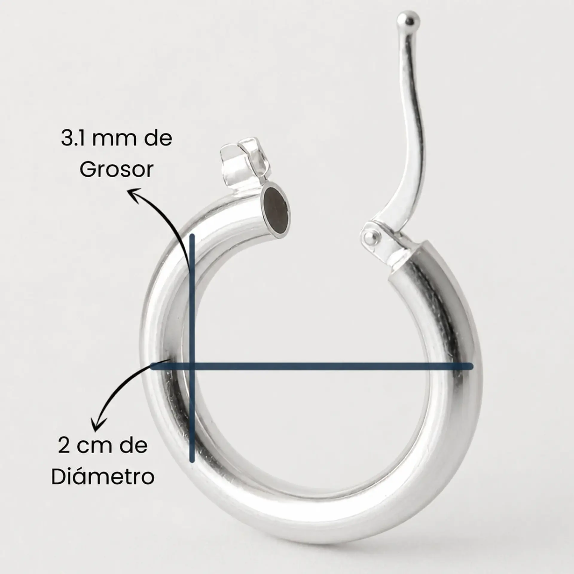 Argollas Gruesas Plata 925 · 20 MM 2