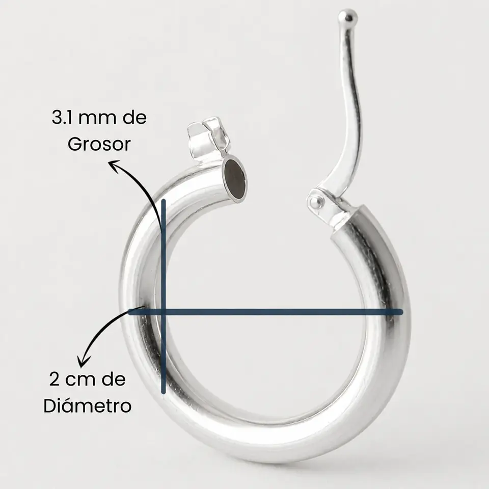 Argollas Gruesas Plata 925 · 20 MM 2