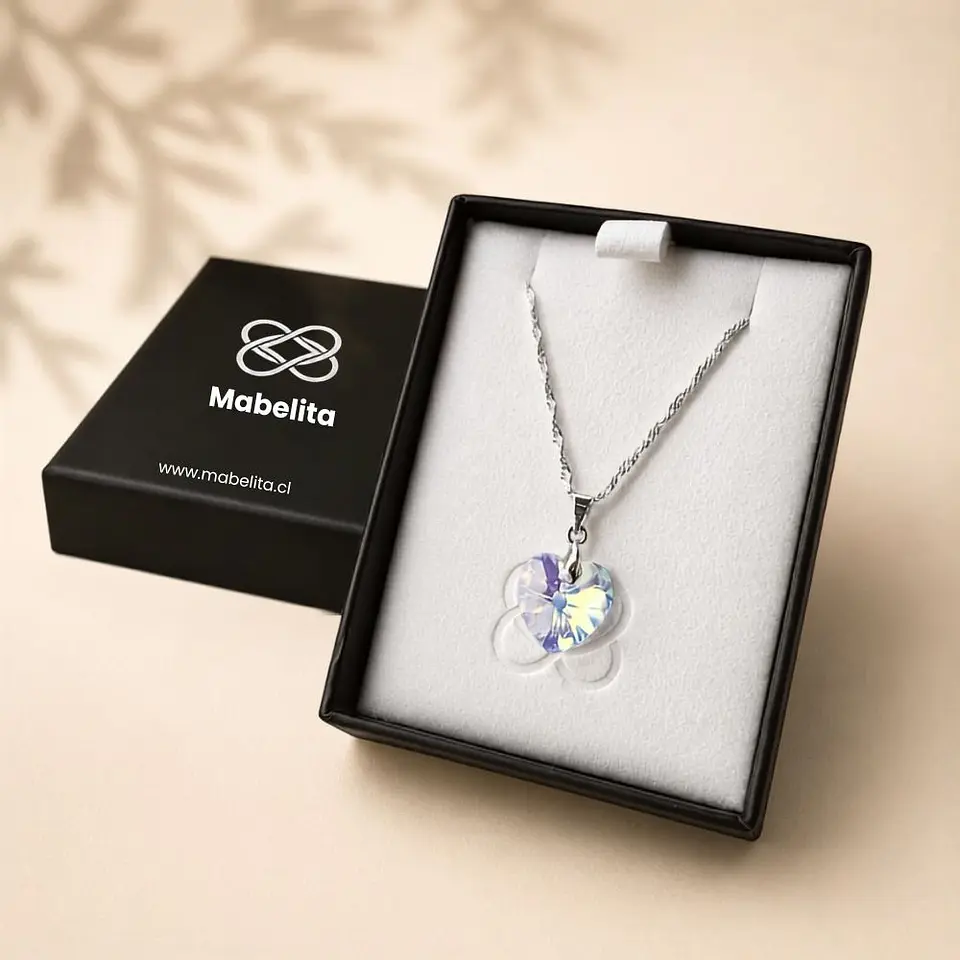 Collar Corazón Cristal Plata 925 2