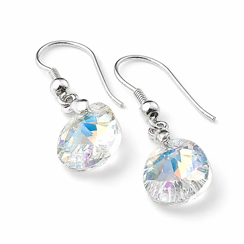 Aros Gota Cristal Aurora Boreal · Plata 925