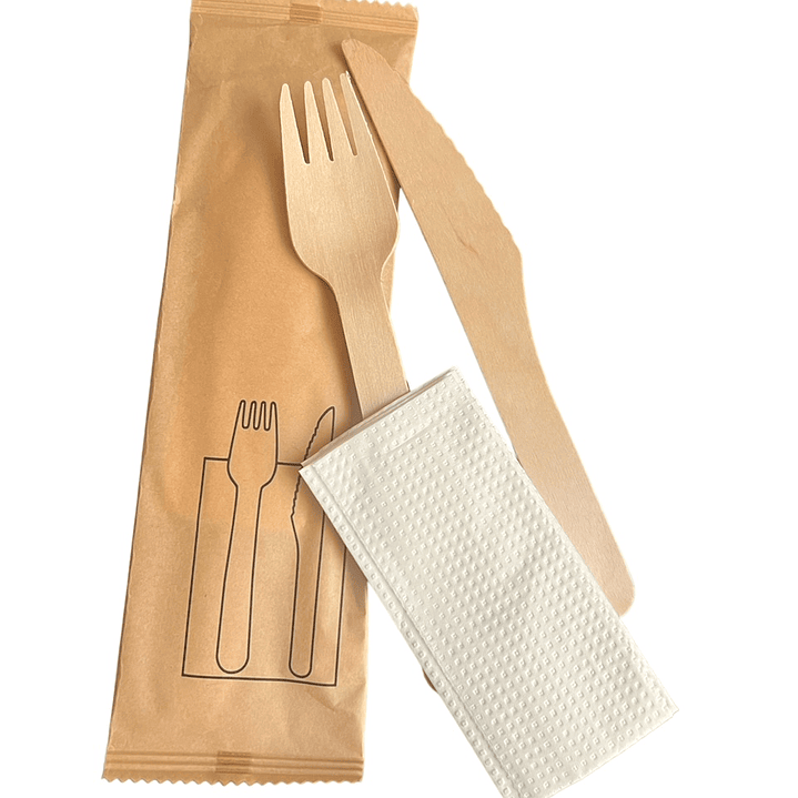 Set Cuchillo+Tenedor+Servilleta 100Unds 1